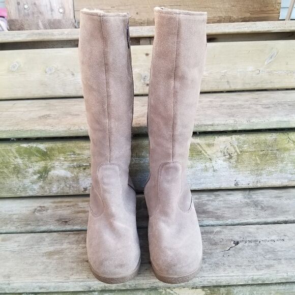 Vintage 90s y2k Morland Sheepskin 16" English Equestrian Shearling Boots 10.5 - Picture 5 of 15